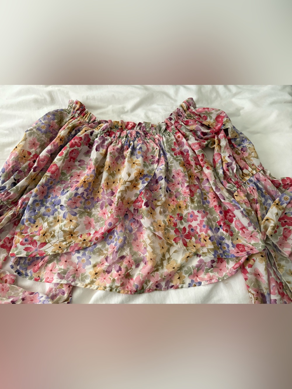 Live 4 Truth Off-Shoulder Floral Blouse in Pink, Lavender & Yellow